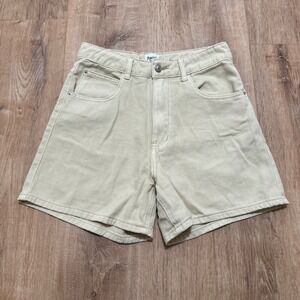 PRINCESS POLLY | Women's Beige Khaki Tan High Rise Denim Chino Shorts, Size 4